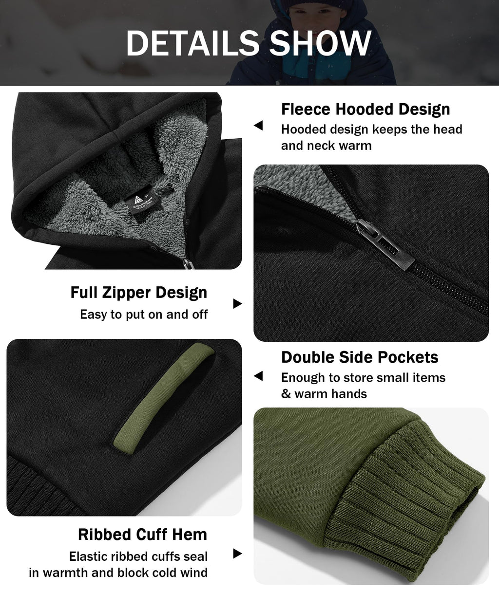 Zip Up Fleece Jacket Hoodie