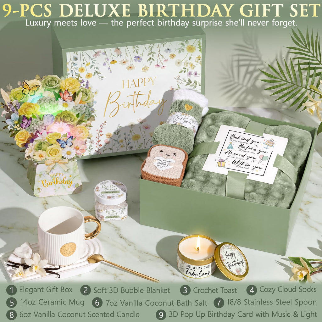 Birthday Gifts Basket for Women Her, Happy Birthday Gift Box for Mom Sister