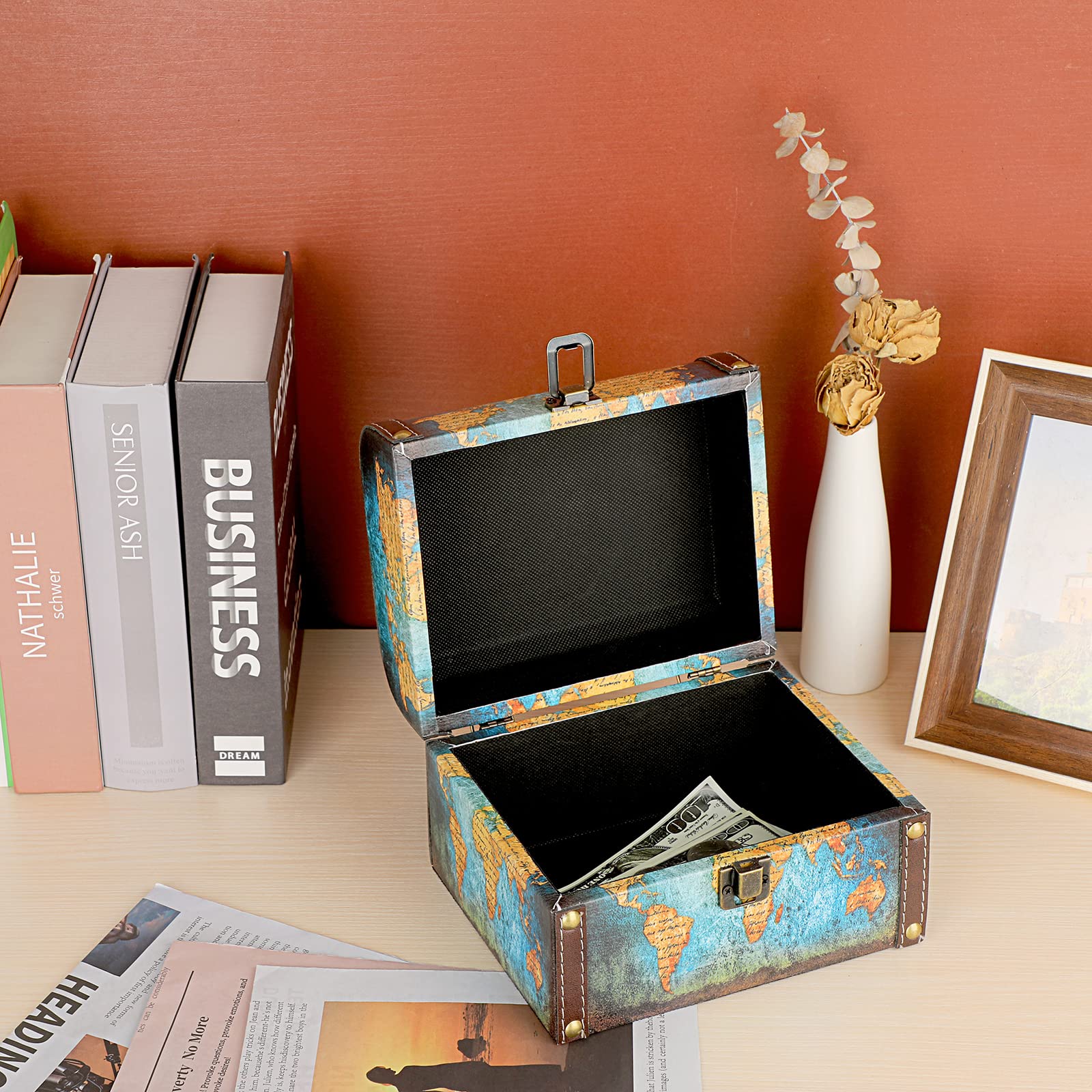 Wooden Treasure Chest Keepsakes Box