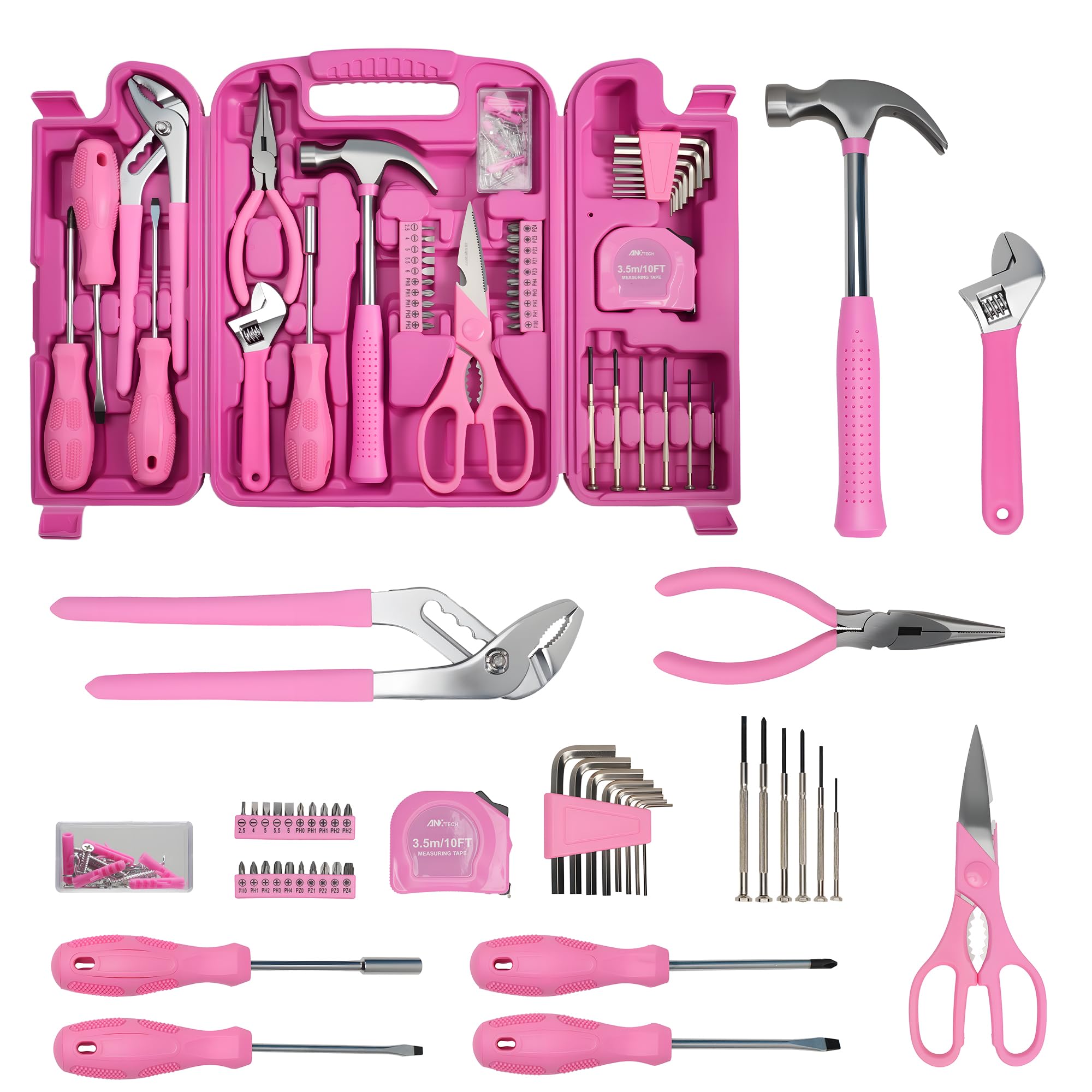 Pink Tool Set 136-Piece Kit