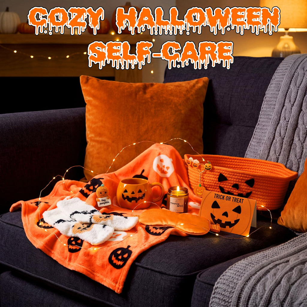 Pumpkin Patch Surprise - 14-Piece Woven Halloween Boo Gift Basket