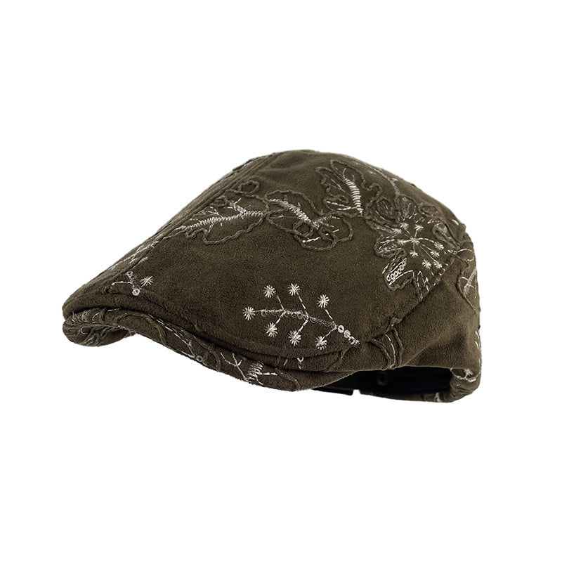 Artistic Retro Jacquard Stitching Traditional Chinese Style Forward Hat With Small Sequins, Fashionable And Versatile Baseball Cap