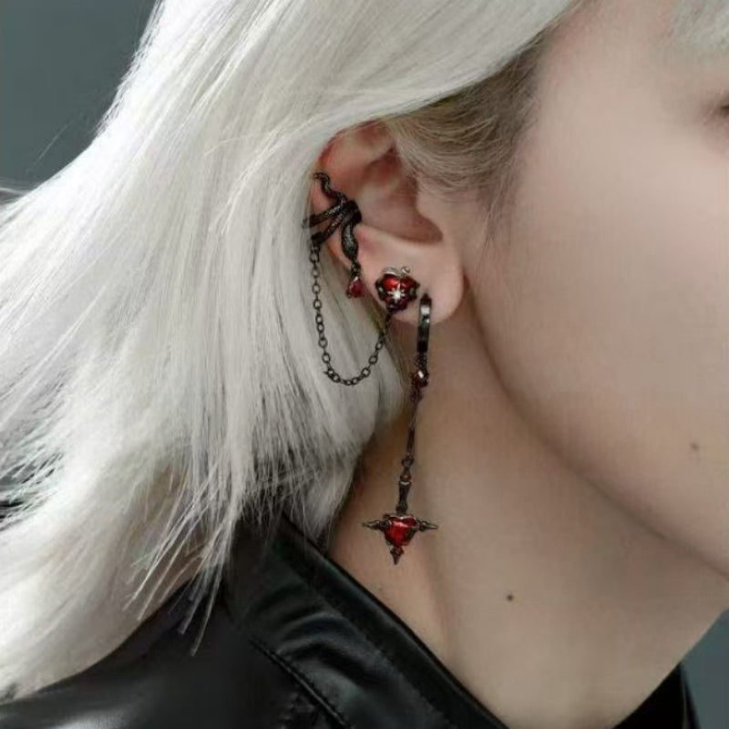 Apple-shaped Serpentine Stud Earringsclip-on Earrings For Women