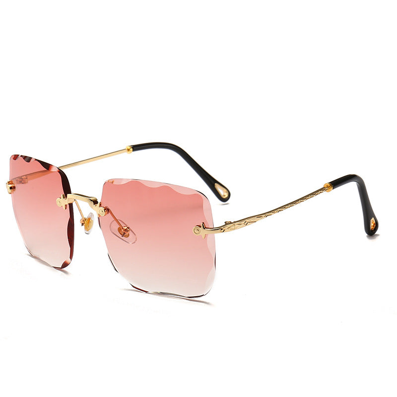 Frameless square sunglasses