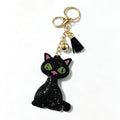 Diamond-studded Black Cat Keychain Cartoon-style And Cute