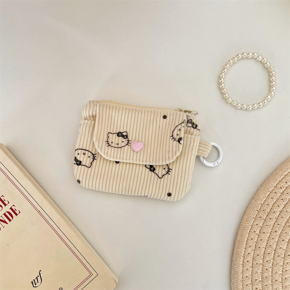 Corduroy Printed Coin Purse For Women