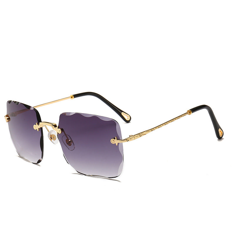 Frameless square sunglasses