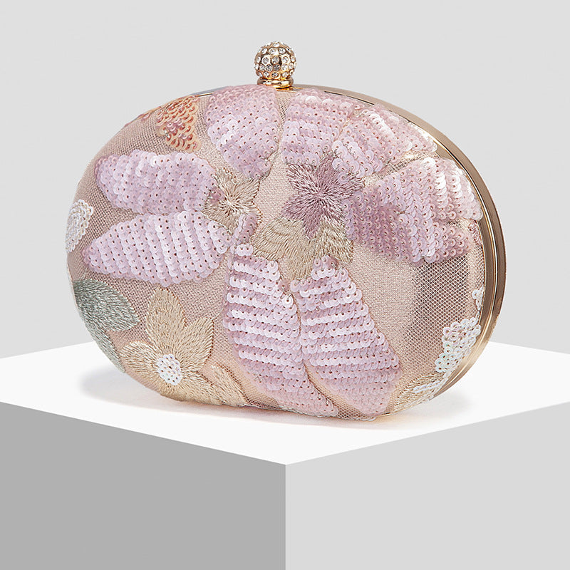 Beaded Embroidery Evening Clutch Bag For Women