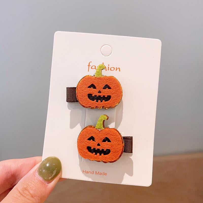 Halloween Children's Hair Accessories Pumpkin Ghost Funny Handmade Hair Clips