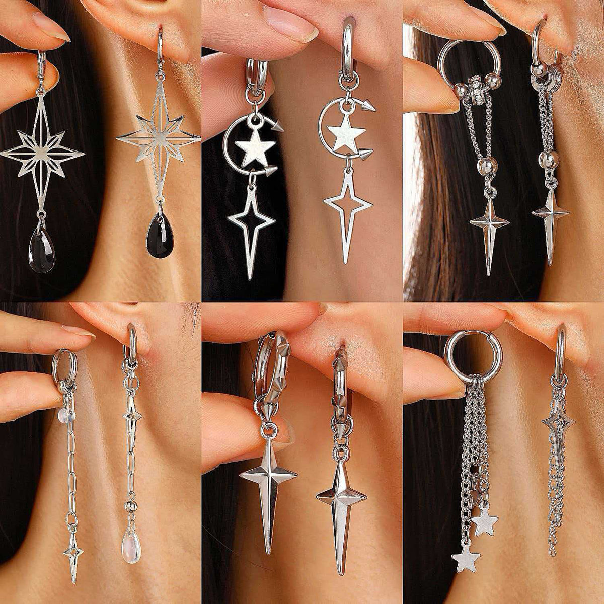 Punk XINGX Tassel Ear Clip Niche Stainless Steel