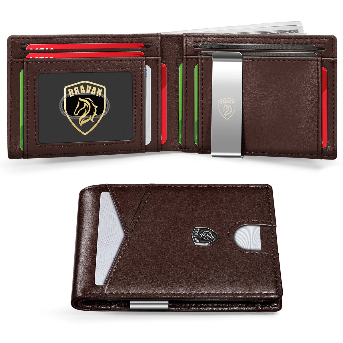 Card Holder Portable Carbon Fiber Coin Purse Men's Leather Bag