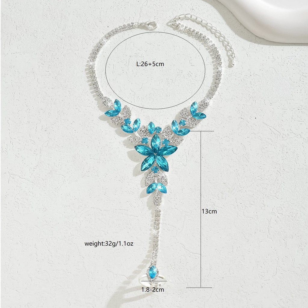 Korean New Style Sweet And High-End Rhinestone Flower Anklet, Fashionable And Versatile, Holiday Style Interlocking Anklet Wholesale