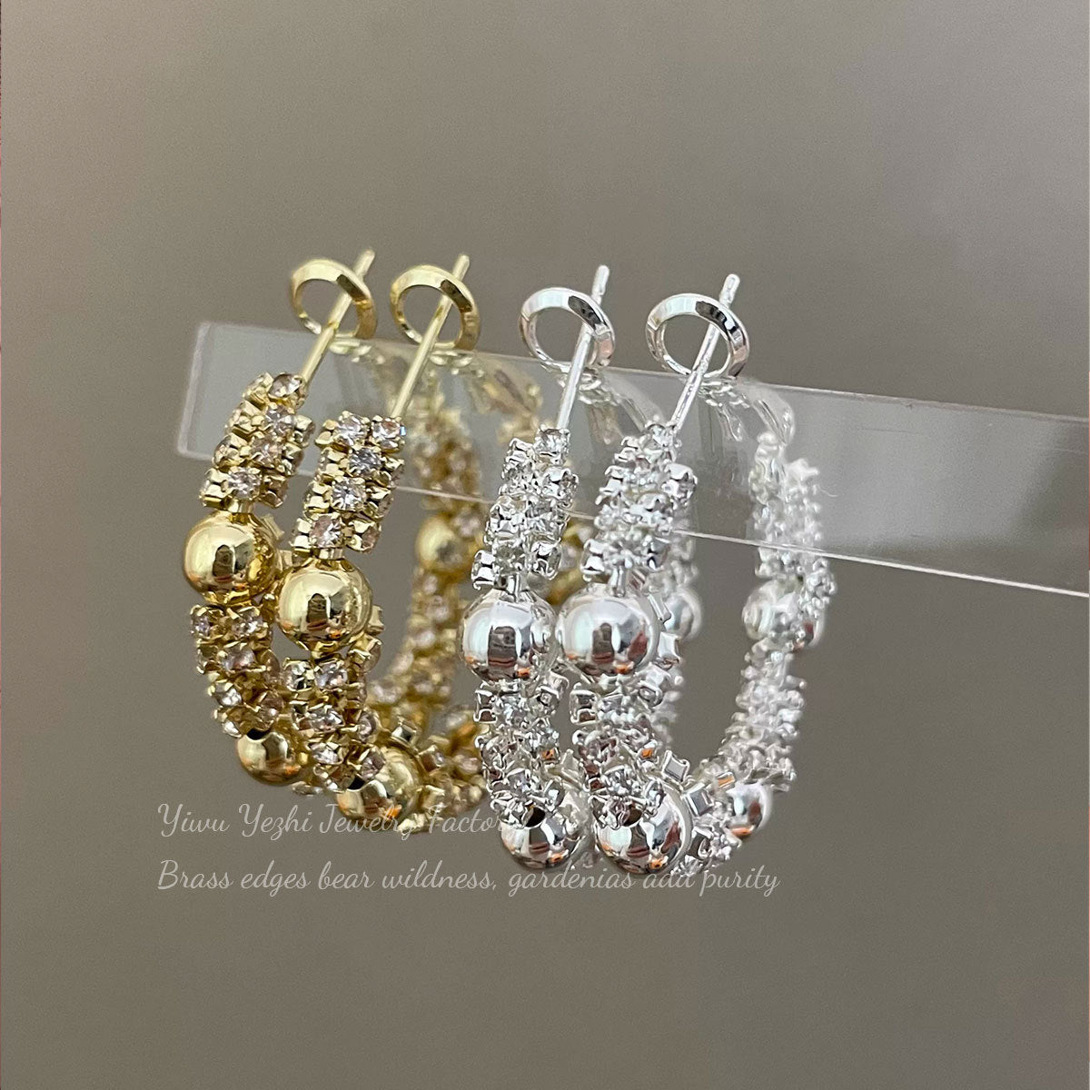 Fashionable And Simple Metal-Like Circular Silver Needle Earrings, Korean Style Influencer Picks, 18K Gold Earrings For Women