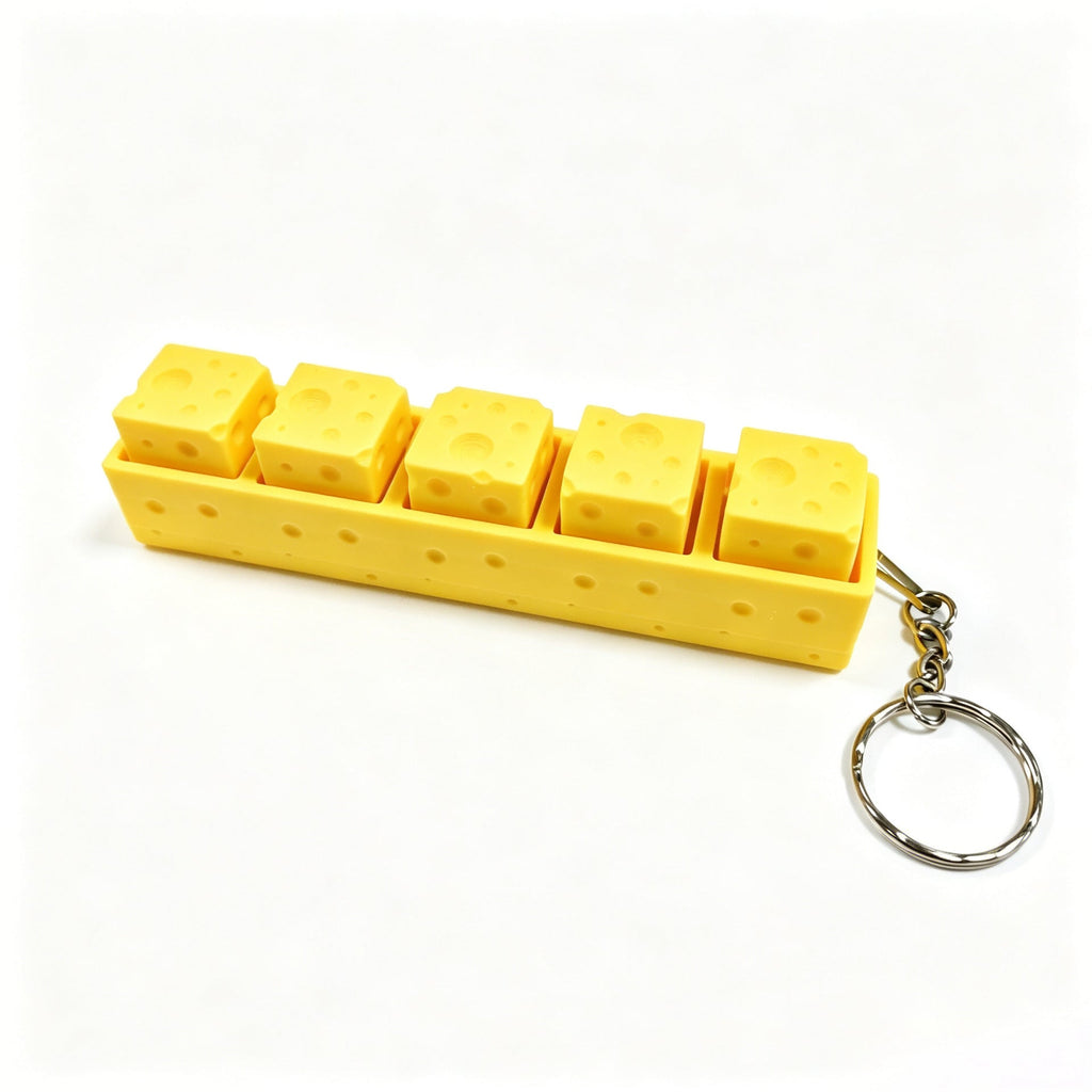 Cheese-shaped Office Desk Keyboard Keychain