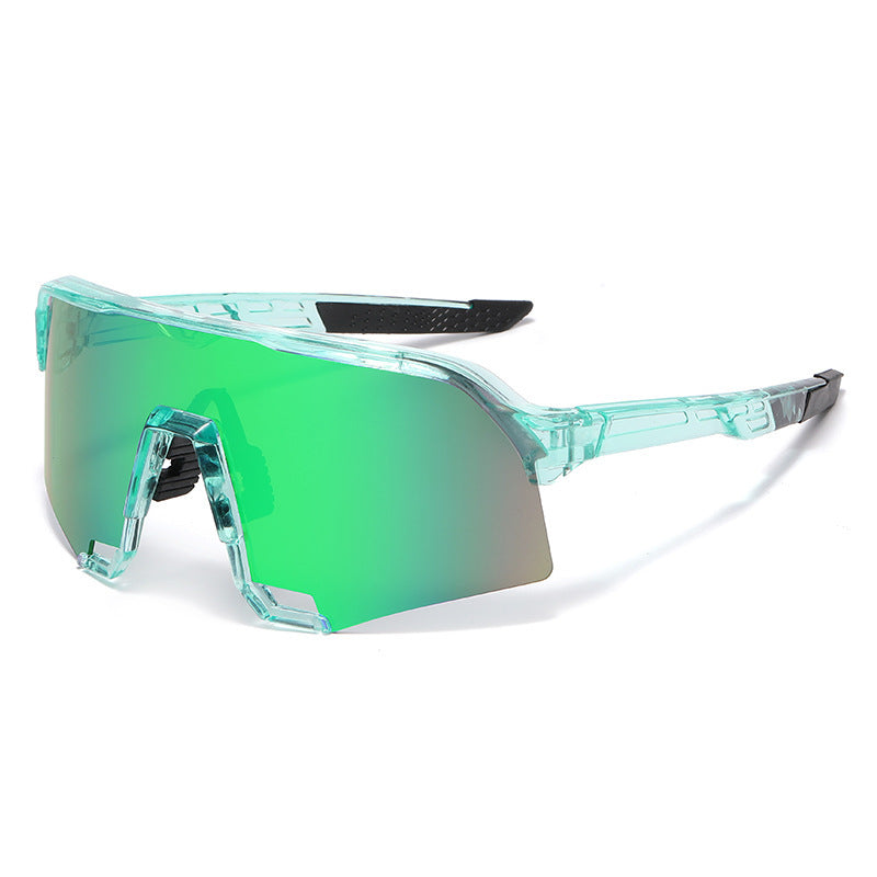 Wraparound Shield Sports Sunglasses Uv400 Protective Mirrored Lens Lightweight Transparent Frame Eyewear Non Slip Temple Tips Suitable For Cycling,fishing,running And Various Outdoor Sports Activities