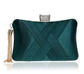 Fringed Metal Braided Diamond Buckle Banquet Evening Clutch Shoulder Bag