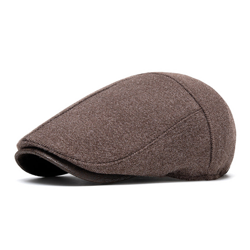Autumn And Winter Fleece-Lined Warm Retro Peaked Beret