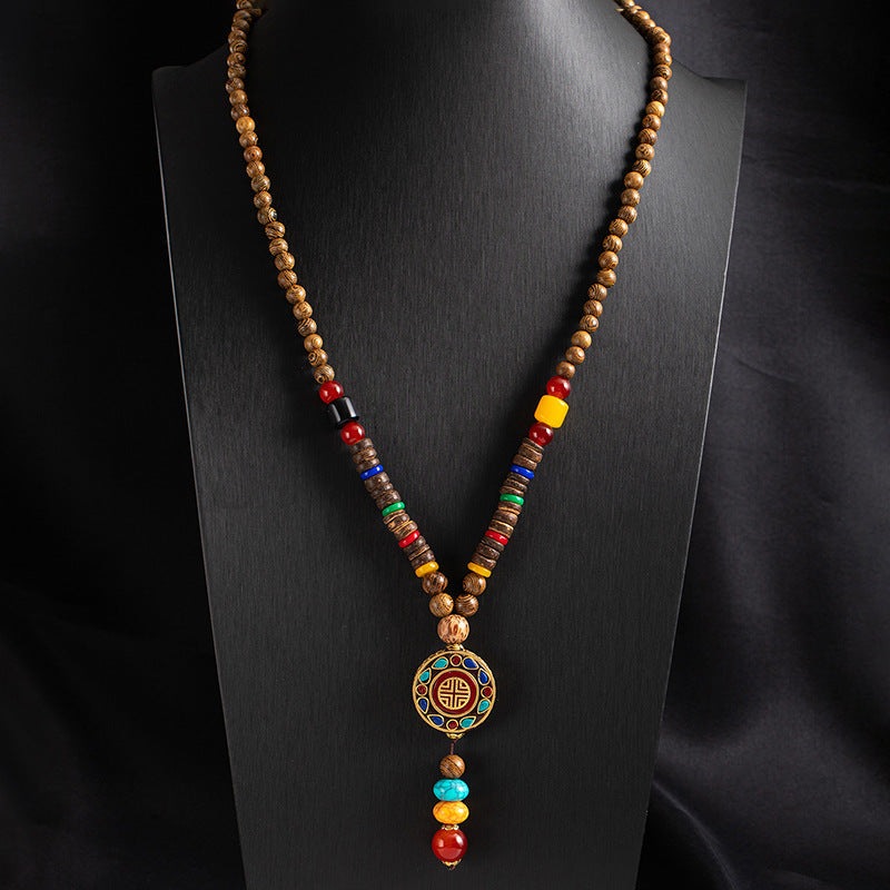 Nepalese Tribal Totem Vintage Sweater Necklace