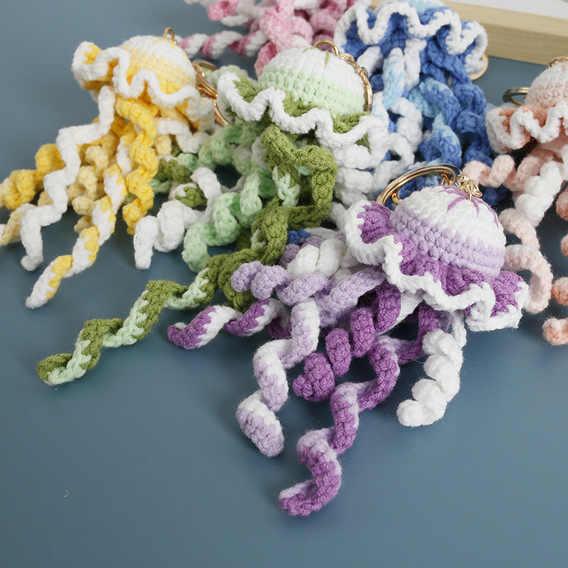 Hand-knitted Yarn Jellyfish Pendant
