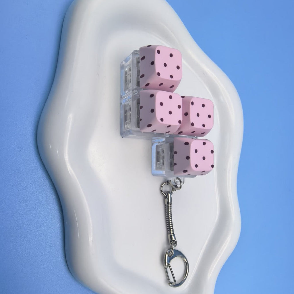 Dragon Fruit Polka Dot Key Stress-relief Toy Mechanical Keyboard Tester Luminous Stress-relief Key Keyboard Keychain Accessory