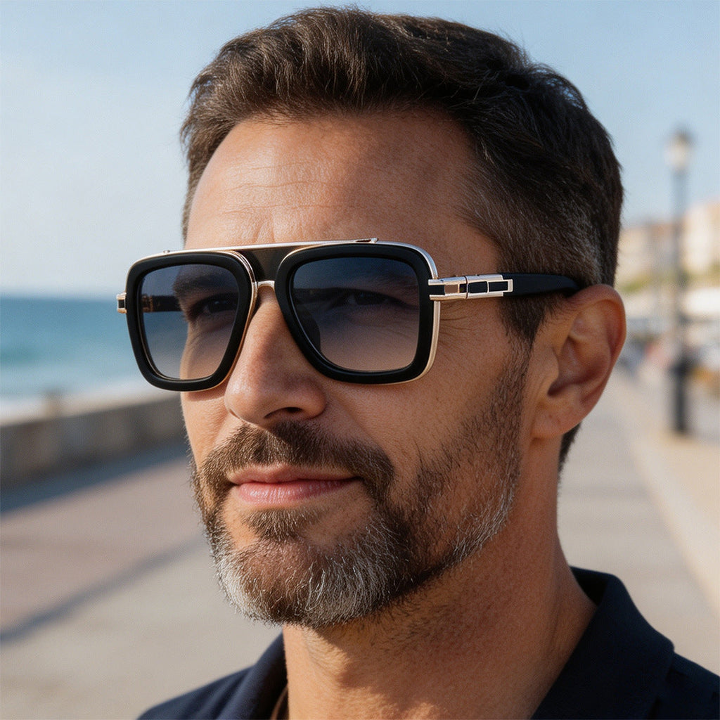 2026 European And American Retro Square Frame Sunglasses For Men And Women, Punk Influencer Style Sunglasses, Ins-Style Cross-Border Shades