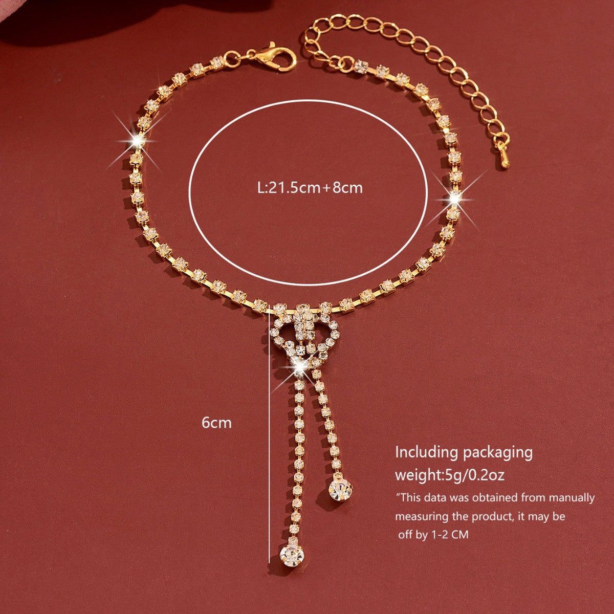 Womens Floral Rhinestone Tassel Anklet,Thin Claw Chain Costume Foot Jewelry For Beach Vacation Wear