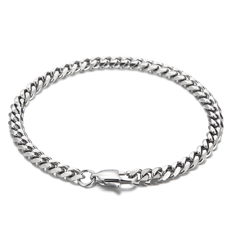 Fashionable Minimalist Stainless Steel Plain Chain Electroplated Bracelet
