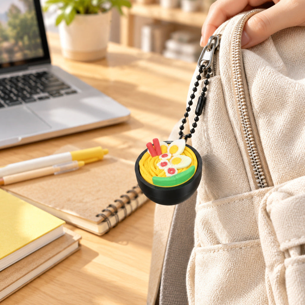 Desktop Decoration Simulated Ramen Bowl Keychain Pendant