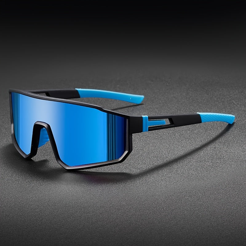 Wraparound Shield Sports Sunglasses Uv400 Protective Purple Mirrored Lens Eyewear Lightweight Hollow Temple With Non Slip Tips Suitable For Cycling,fishing,running And Various Outdoor Sports Activitie