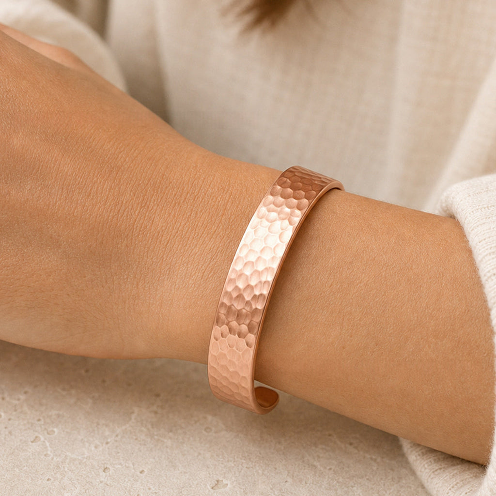 Classic Hammered-texture Open Bangle