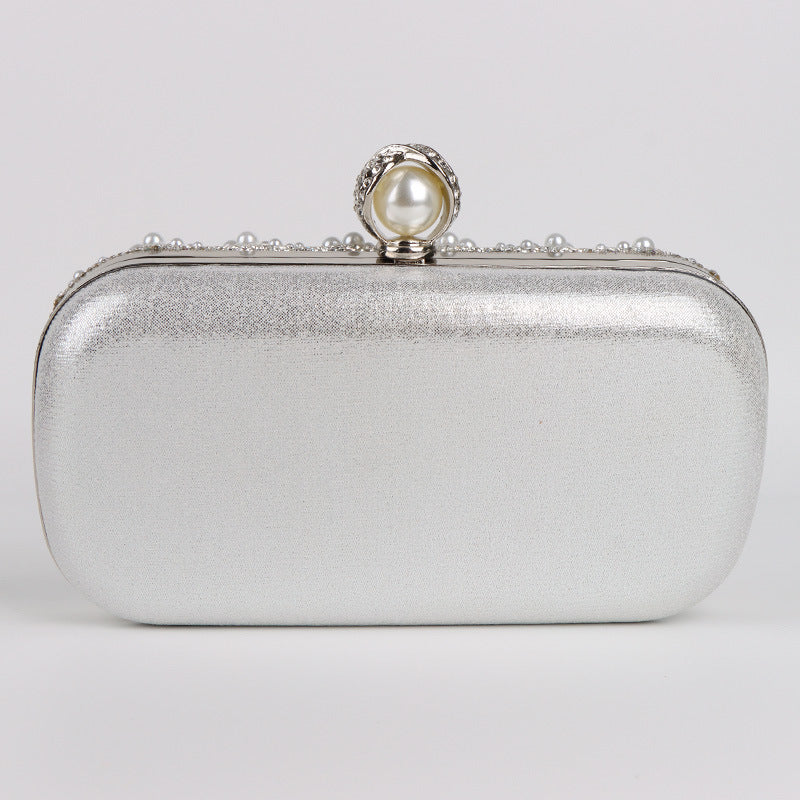 Diamond-encrusted Evening Ladies' Pearl Clutch Bag