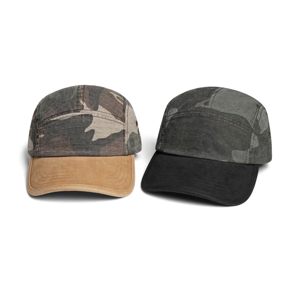 American-style Vintage Patchwork Washed Distressed Baseball Cap, Five-piece Short Brim Hip-hop And Artsy Casual Hat