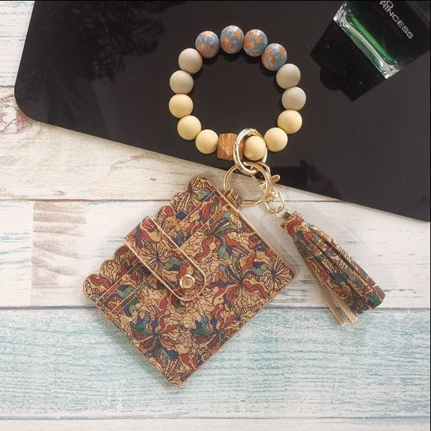 Silicone Bracelet Card Holder Coin Purse With Print