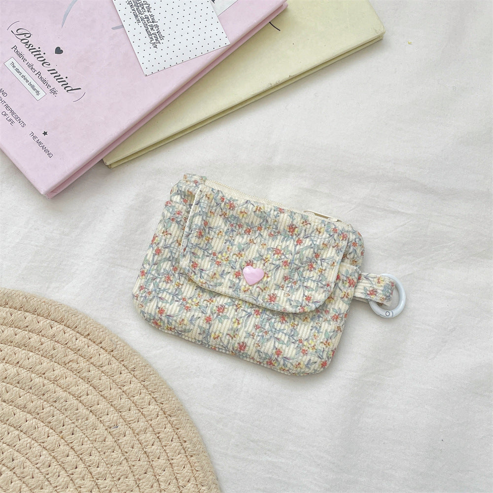 Corduroy Printed Coin Purse For Women