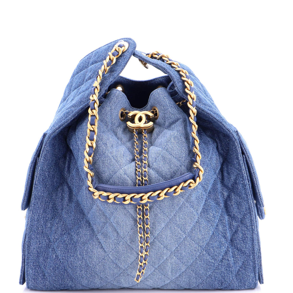 Denim Dreams Luxe Chanel Pre-Loved 25 Hobo Bag Quilted Denim Medium, Blue