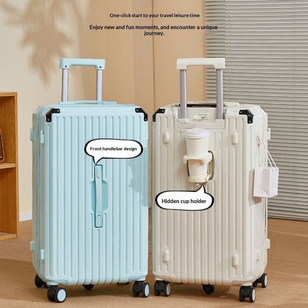 Five Wheel Large Capacity Luggage For Women 2025 New Model Boarding Case Travel Case For Men 28 Suitcase Sturdy, Durable, Thickened - Cup Holder USB Interface