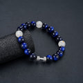 Barbell Gradient Blue Bead Bracelet For Men, Elastic String Beaded Bracelet For Women, Minimalist Hip Hop Luxury High-End Accessories