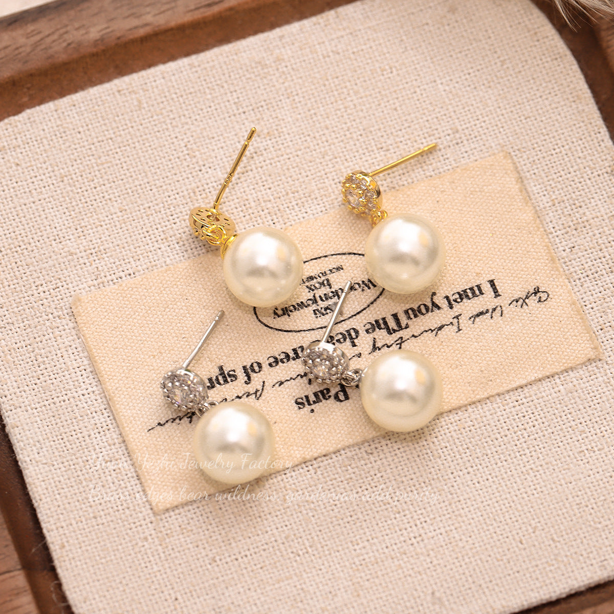 French-Style Gentle Versatile Zircon Pearl Earrings For Women, Elegant And Fashionable Minimalist Light Luxury Design, Wholesale