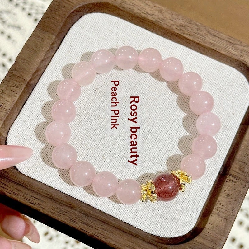Yellow Citrine Golden Rutilated Quartz Bead Bracelet