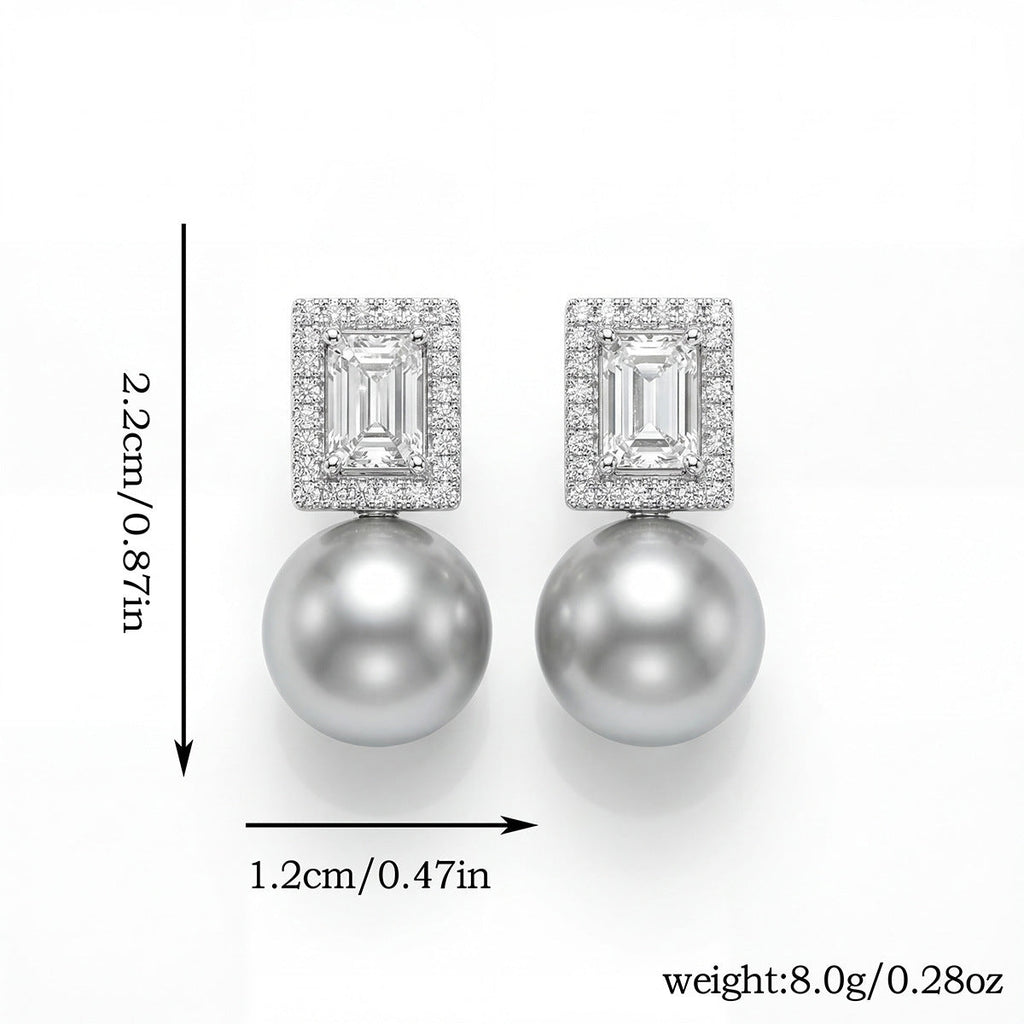 High-End, Compact And Exquisite Pearl Zircon Earrings For Women, French Retro, Light Luxury, Elegant, Fashionable And Versatile Earrings