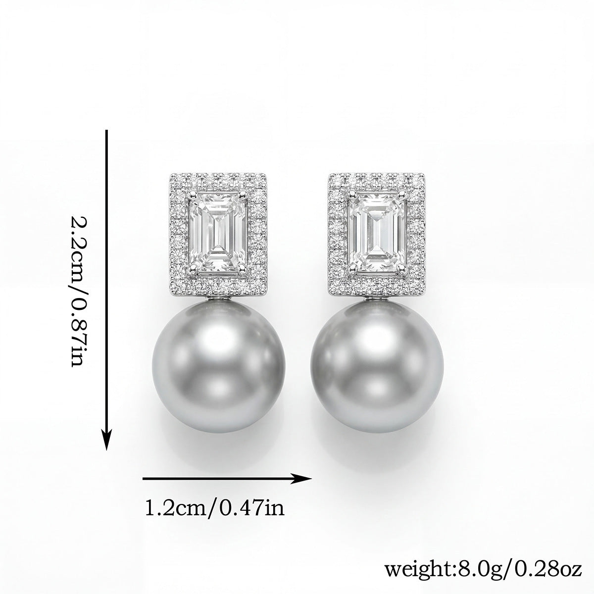 High-End, Compact And Exquisite Pearl Zircon Earrings For Women, French Retro, Light Luxury, Elegant, Fashionable And Versatile Earrings