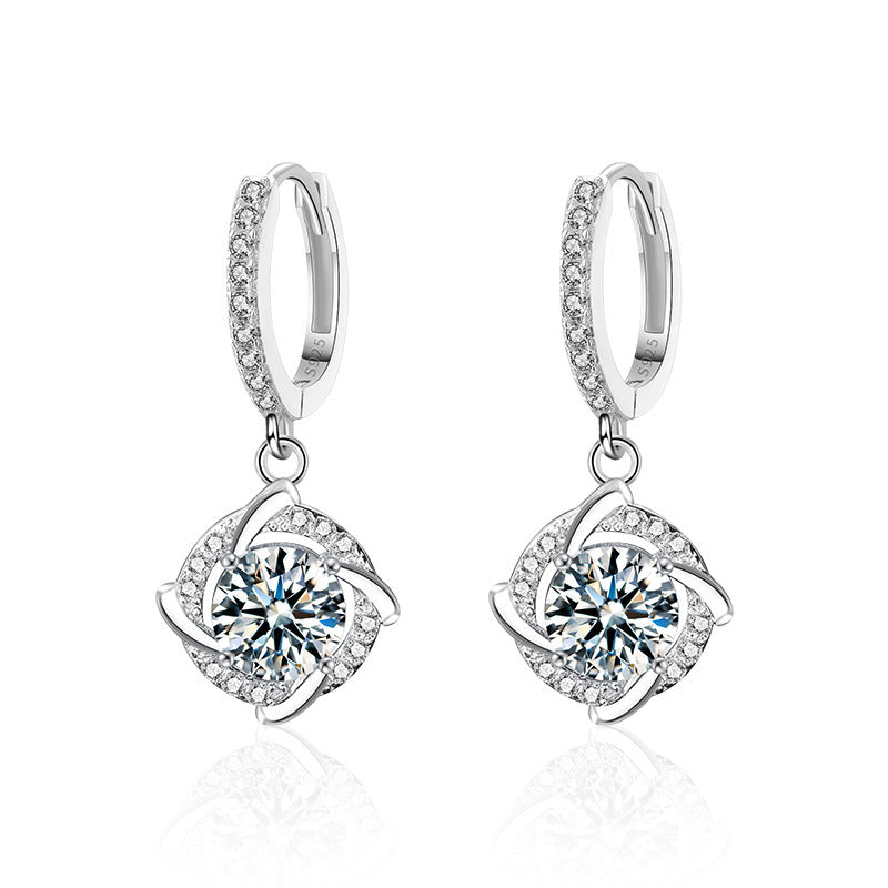 S925 Sterling Silver Windmill Earrings, Versatile For Women
