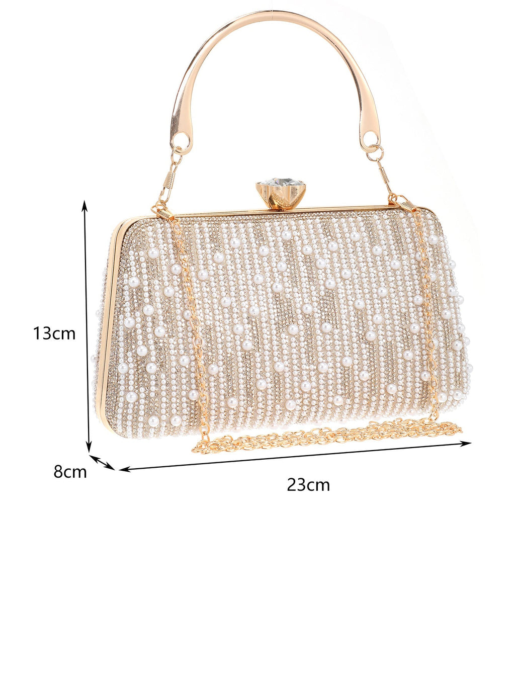 Women's Elegant Beaded Embroidered Evening Clutch Formal Gown Purse, Banquet Handbag, Fashion Shoulder Bag & Top-Handle Bag