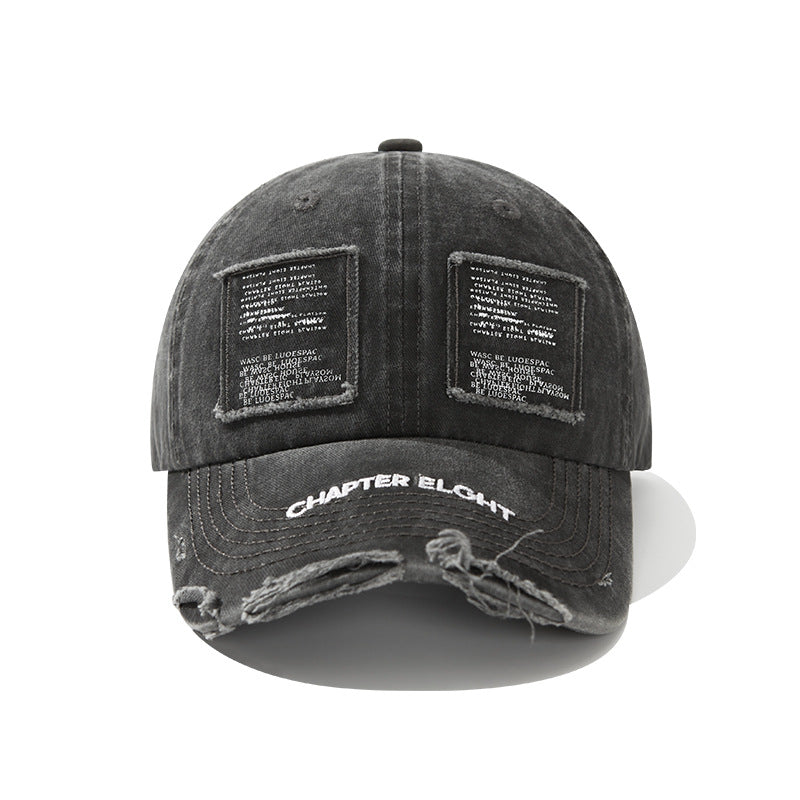 Women's American-style Vintage Washed And Ripped Baseball Cap