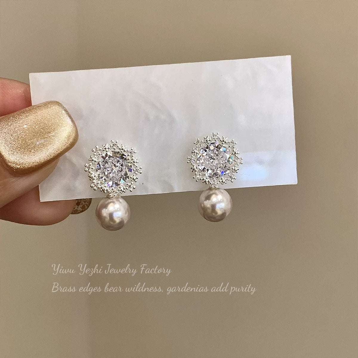 Melard Vintage Sunflower Diamond-studded Earrings, Tiger's Eye Stone And Pearl, Light Luxury, High-end, Versatile, Everyday Women's Earrings