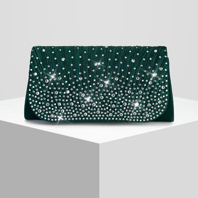 New Womens Diamond-embellished Evening Clutch Crossbody Bag