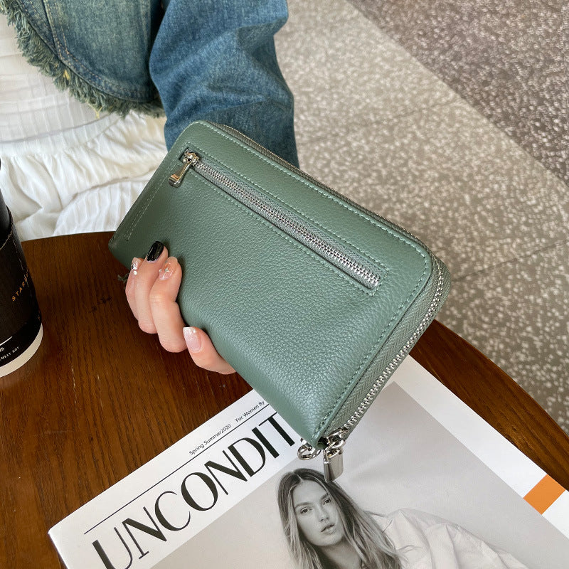 Womens Long Genuine Leather Wallet