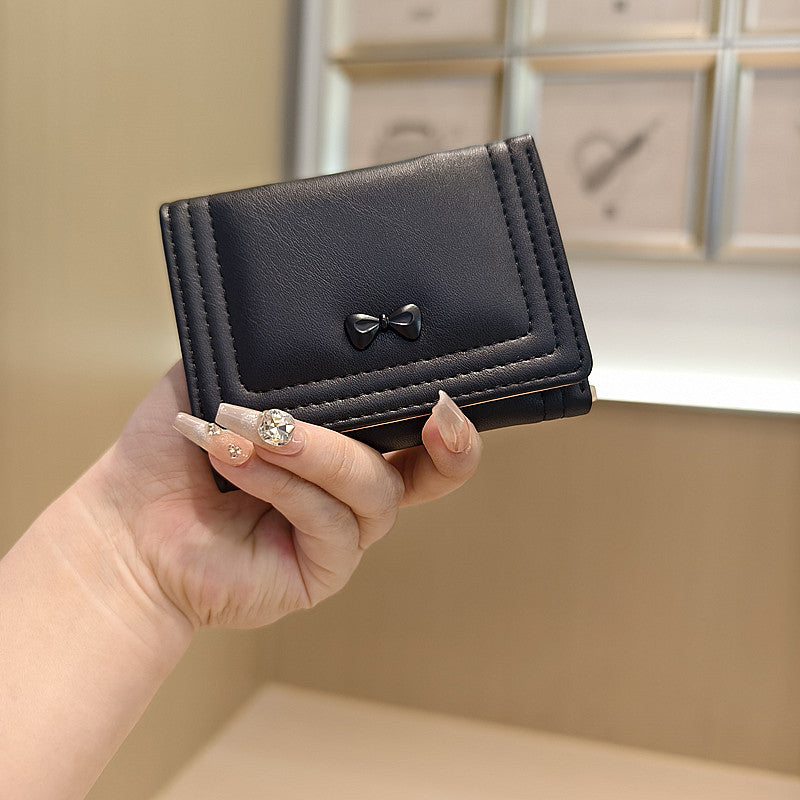 Solid-color Korean-style Cute Bowknot Wallet