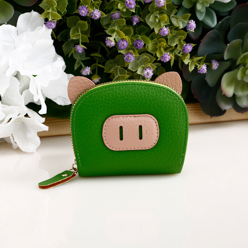 Anti-degaussing Card Holder Cartoon Organ Document Package Mini Pig Student Coin Purse