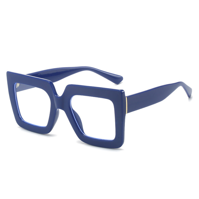 Ladies' Fashionable Thick Square Simple Large Frame Glasses